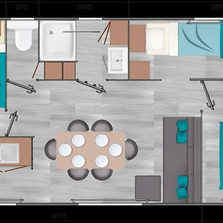 Mobil Spacieux Avec Terrasse Pour 8 Personnes - Api-1-52-793 Kemp *